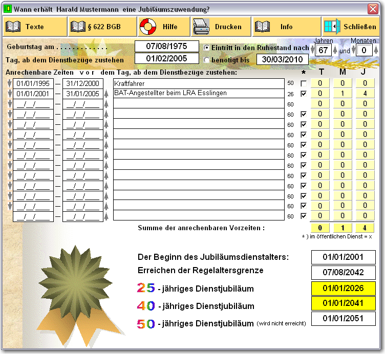 Dienstzeitenrechner