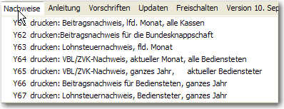 Nachweismenü