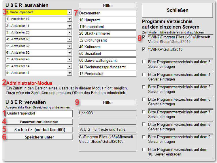 Netzwerk-User-Verwaltung