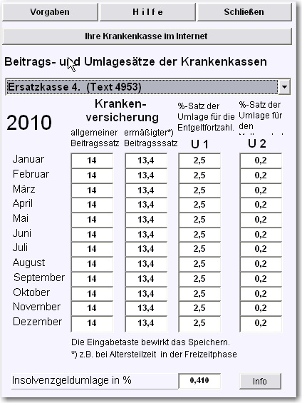 Voreinstellungen